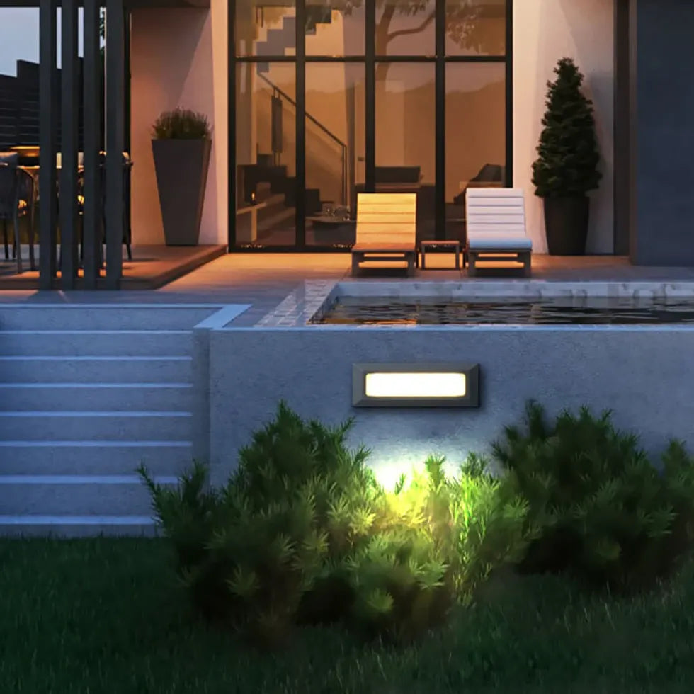 Black Deck & Ground Light Rectangular Orr Metal Led