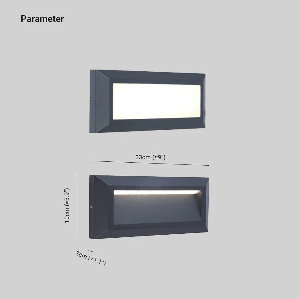 Black Tile & Brick Light Rectangular Orr Metal Outdoor Ip65