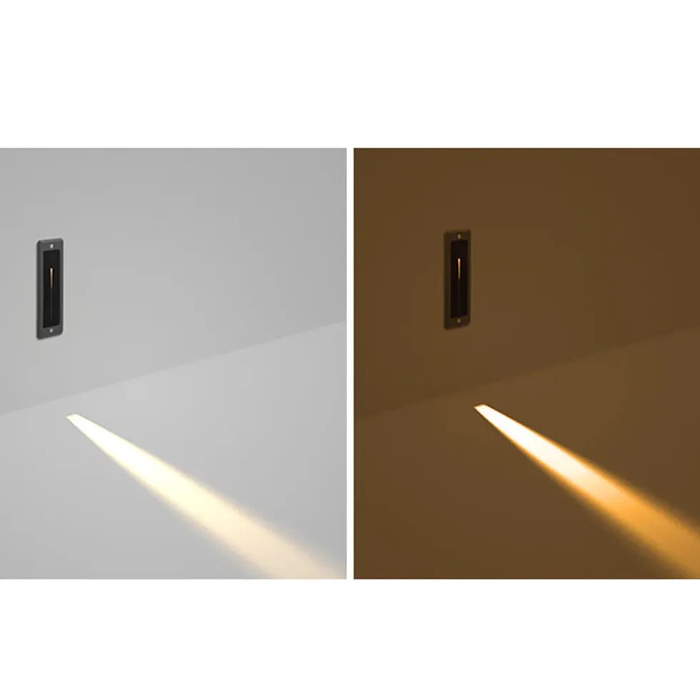 Grey Tile & Brick Light Rectangular Orr Metal Warm White Led Ip65