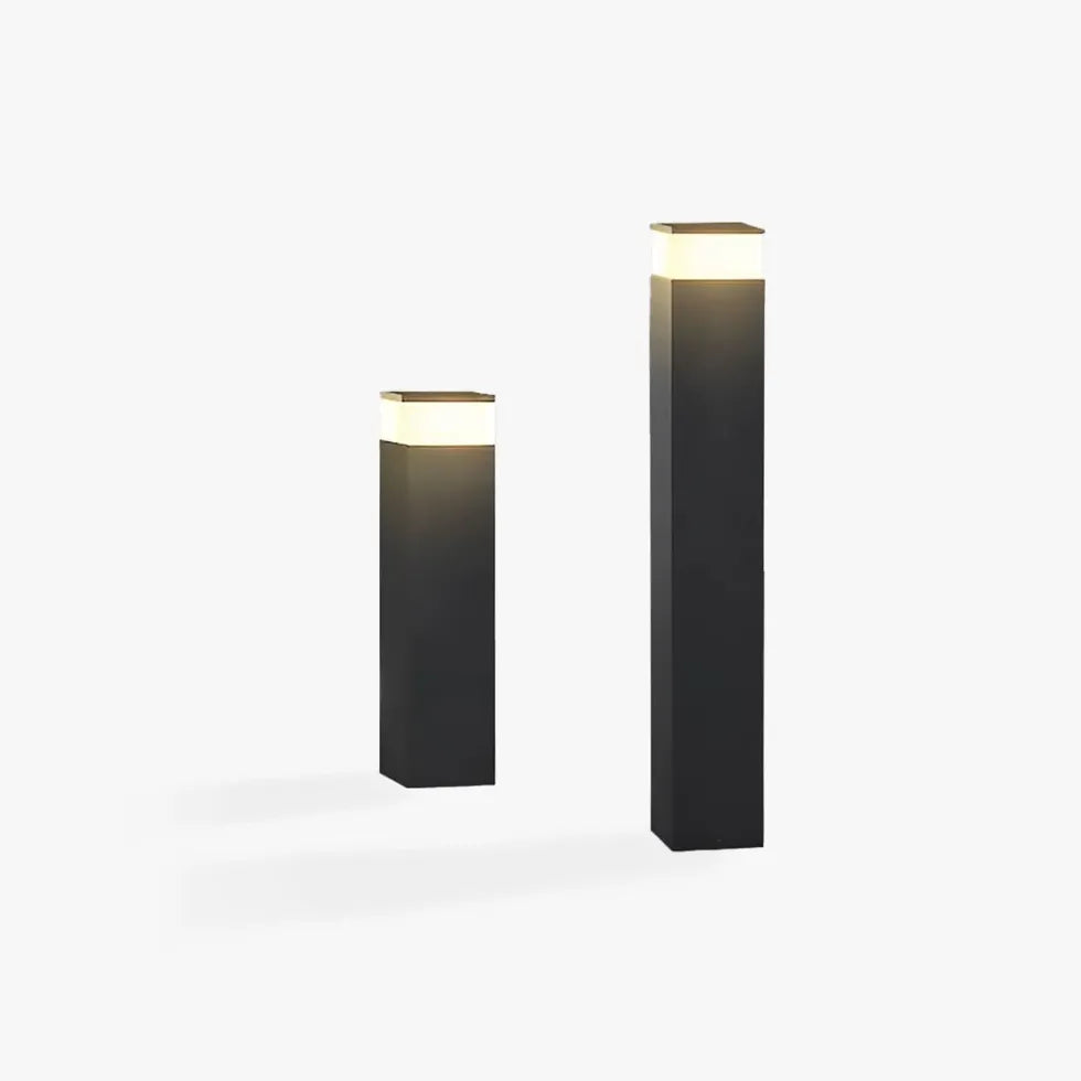 Black Post & Bollards Light Rectangular Orr Metal Led