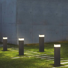 Black Post & Bollards Light Rectangular Orr Metal Led