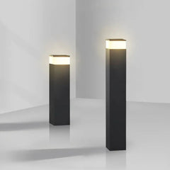 Black Post & Bollards Light Rectangular Orr Metal Led