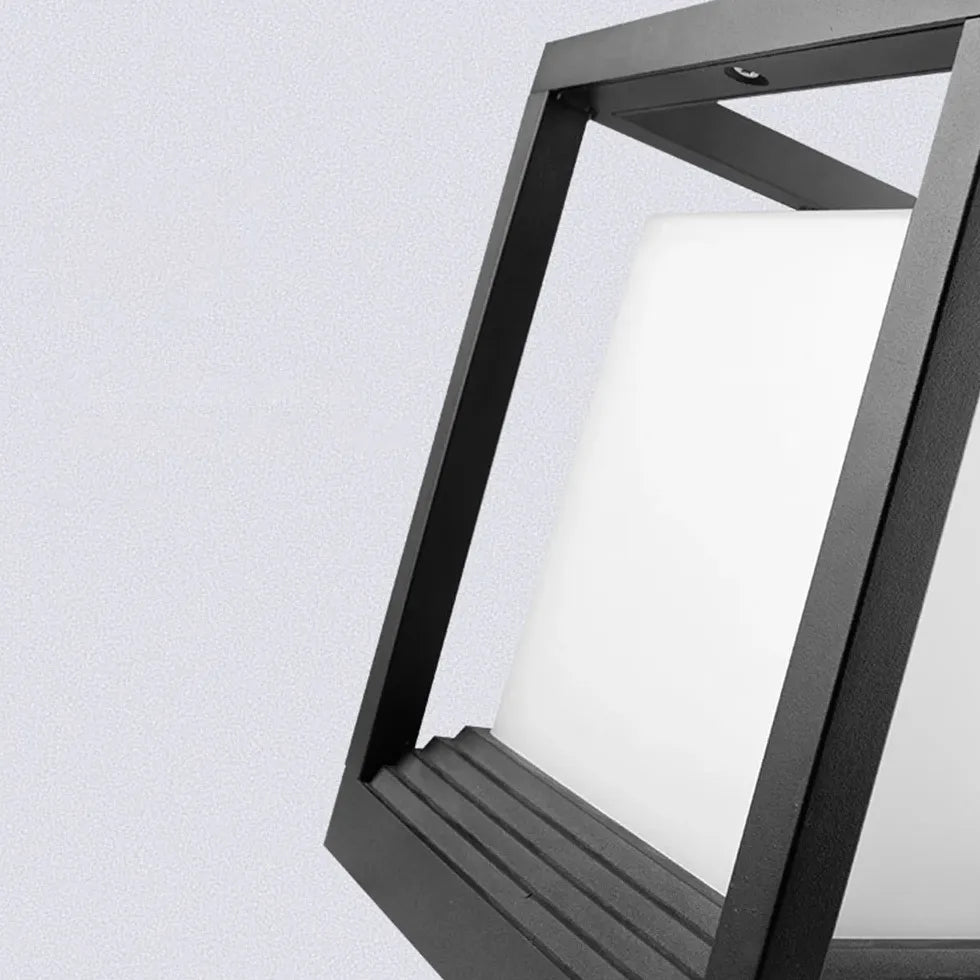 Black Solar Hybrid Rectangular Orr Metal & Acrylic Ip65 Led