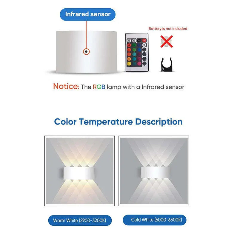 Up & Down Light For Living Room Rectangular Orr Metal & Acrylic Ip65