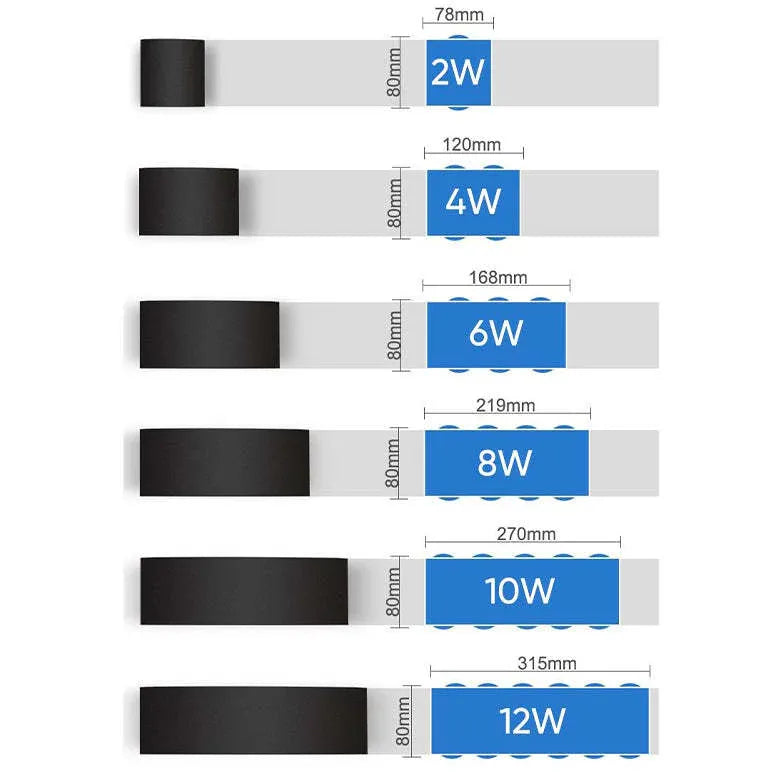 Up & Down Light For Living Room Rectangular Orr Metal & Acrylic Ip65