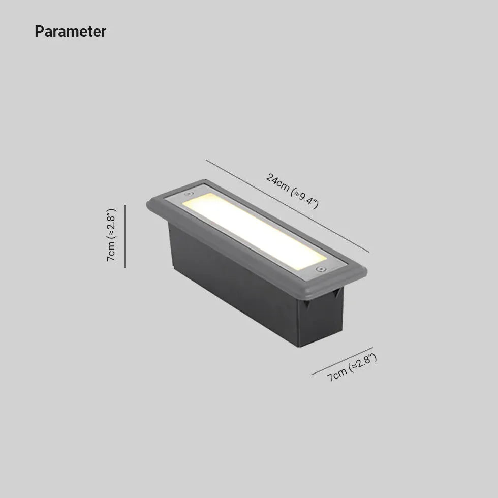 Black Deck & Ground Light Rectangular Orr Metal Outdoor Led Warm White