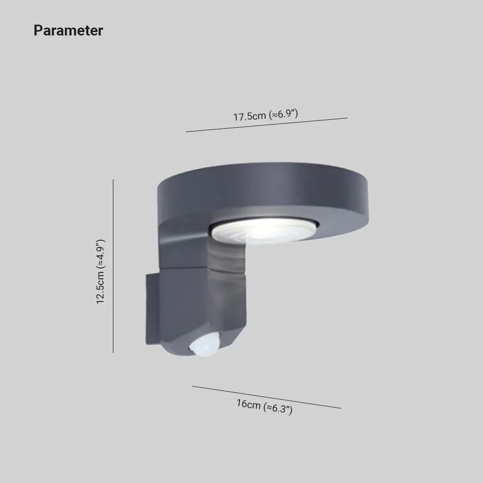 Black Security Light Round Orr Metal Ip65 Led