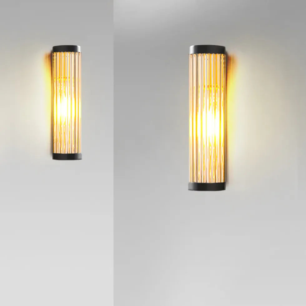 Black Outdoor Wall Light Orr Metal & Glass Warm White Outdoor Ip65