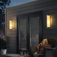 Black Outdoor Wall Light Orr Metal & Glass Warm White Outdoor Ip65