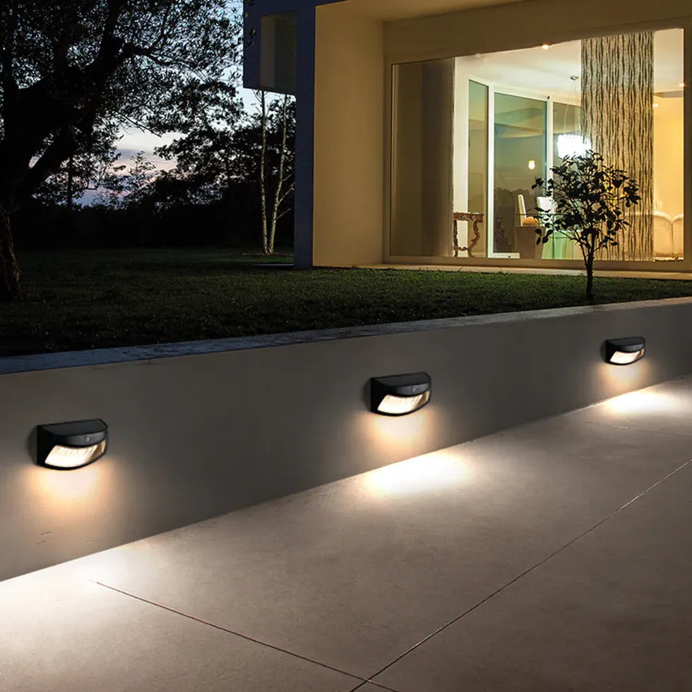 Black Wall Light Orr Metal Warm White Ip65 Solar Outdoor Led