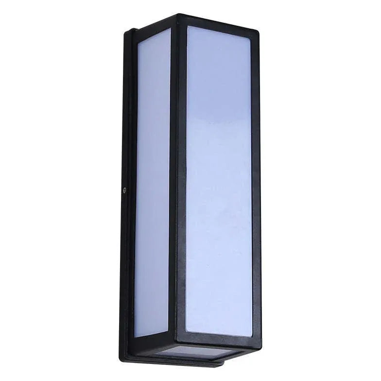 Black Outdoor Wall Light Mdoern Metal & Acrylic Warm White