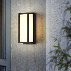 Black Outdoor Wall Light Mdoern Metal & Acrylic Warm White