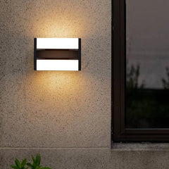 Black Led Rectangular Orr Metal Warm White Outdoor