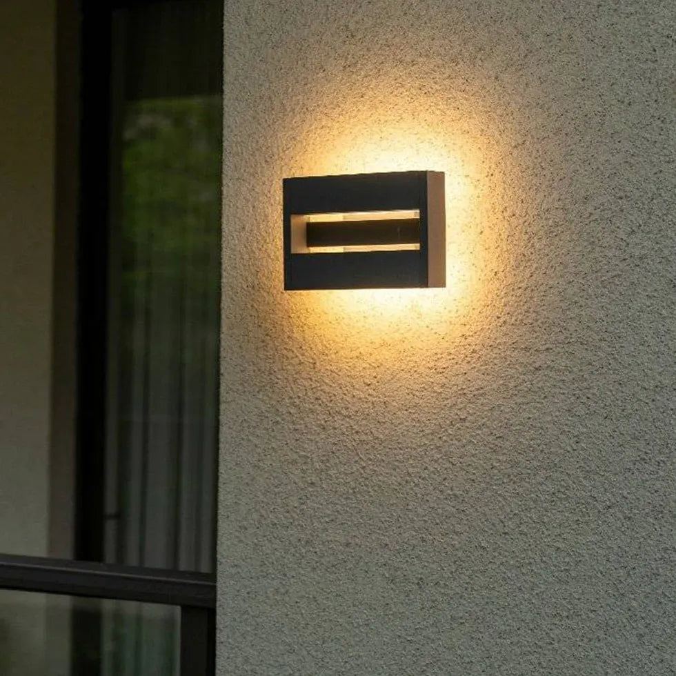 Black Led Rectangular Orr Metal Warm White Outdoor