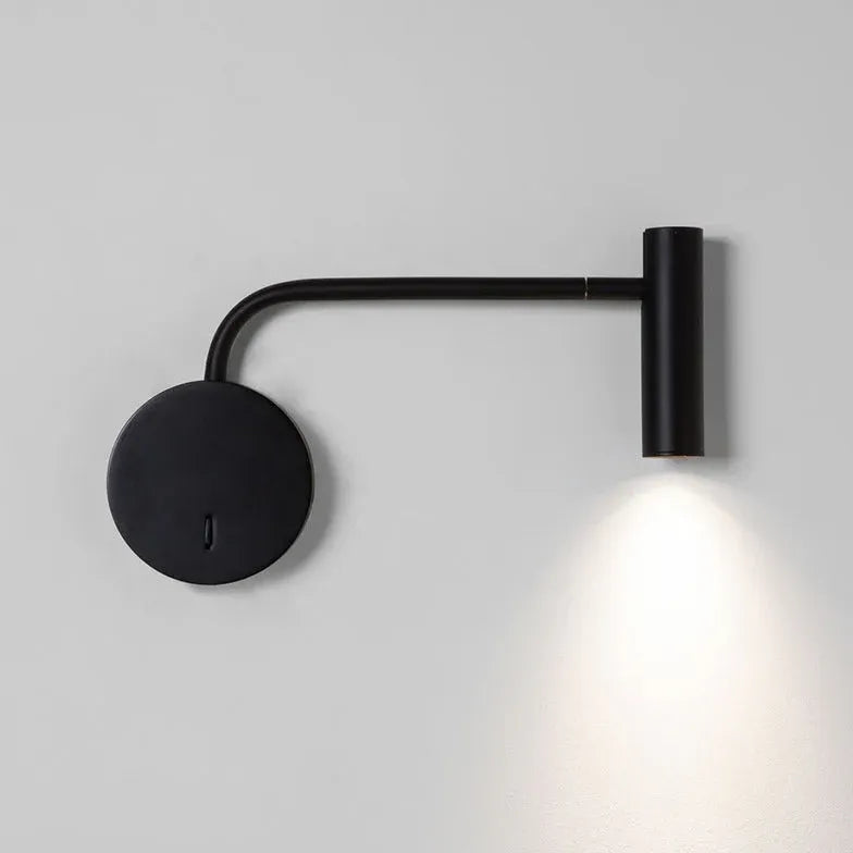 Black Single Arm Wall Light For Bedroom Orr Metal & Acrylic Warm White