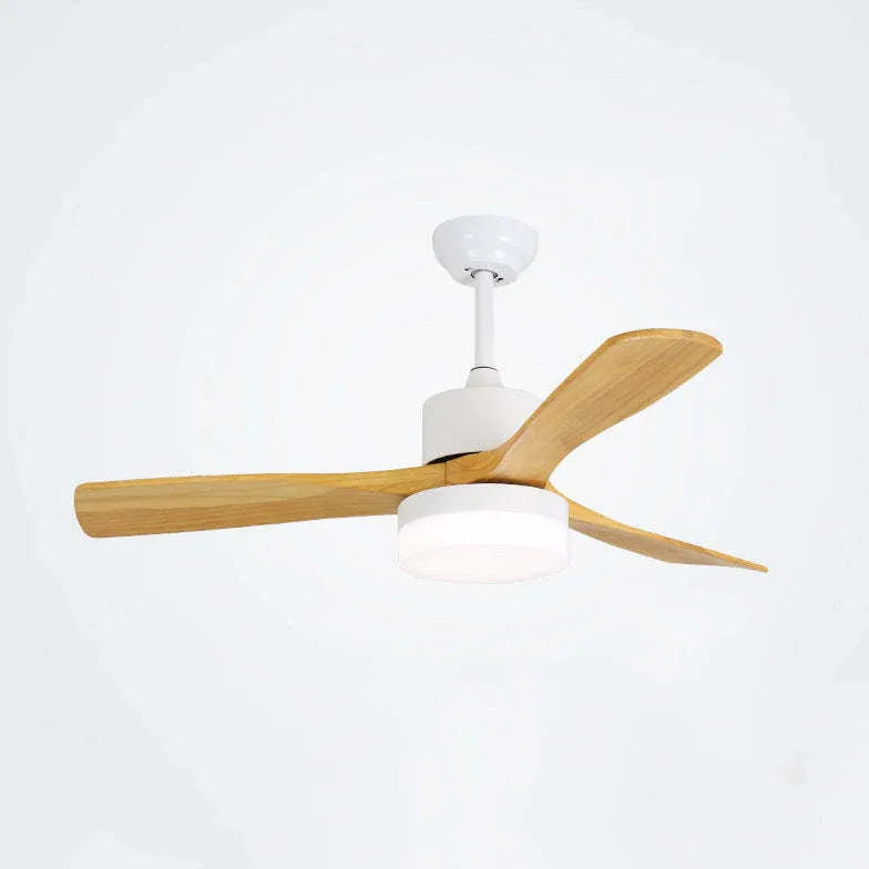 3-blade Ceiling Fan With Light, Wooden