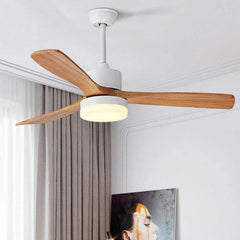 3-blade Ceiling Fan With Light, Wooden