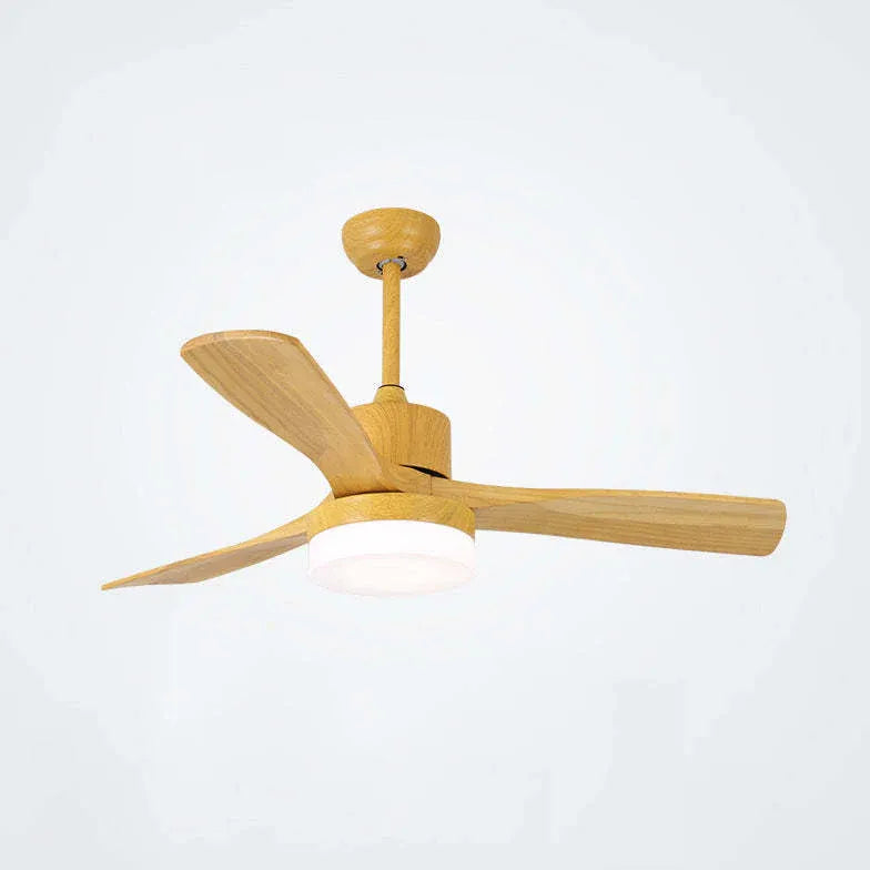 3-blade Ceiling Fan With Light, Wooden