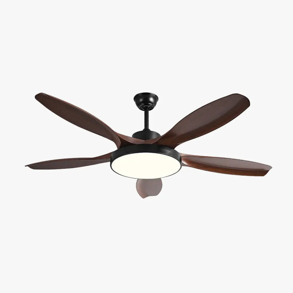 Black Ceiling Fan With Light For Study Room Ozawa Metal Led