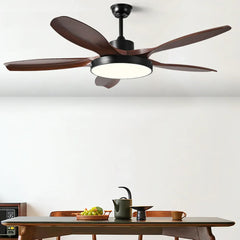 Black Ceiling Fan With Light For Study Room Ozawa Metal Led