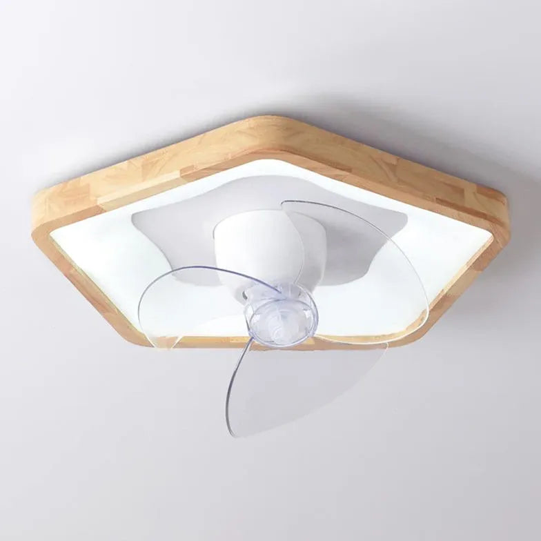 Ceiling Fan With Light For Bedroom Ozawa Metal & Wood Ip20 Dimmable Led