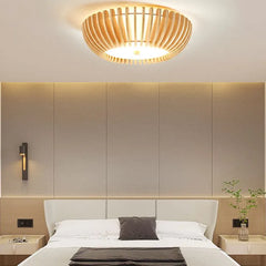 Flush Light For Living Room Round Ozawa Wood Ip20 Led