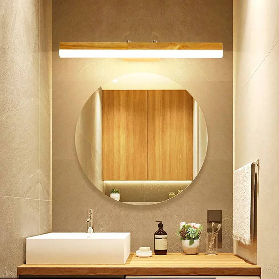 Mirror Light For Bathroom Ozawa Wood Cool White Led