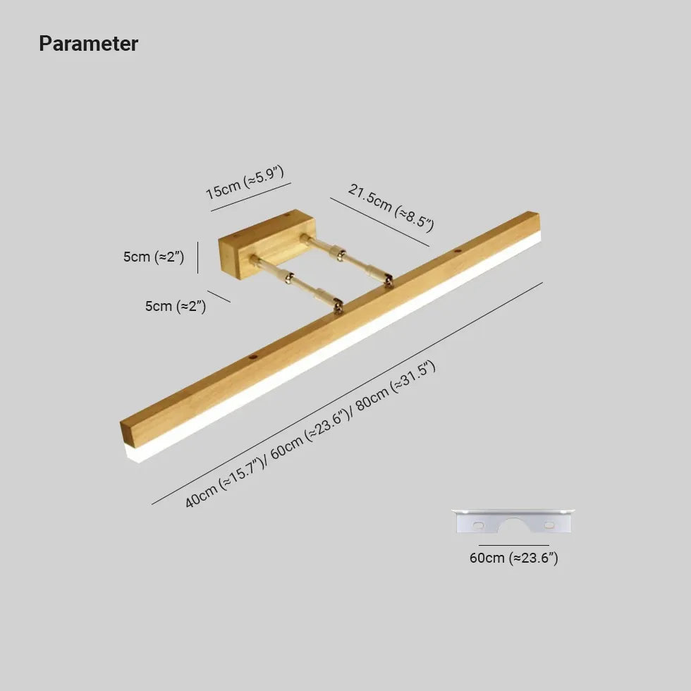 Mirror Light For Bathroom Ozawa Wood Cool White Led