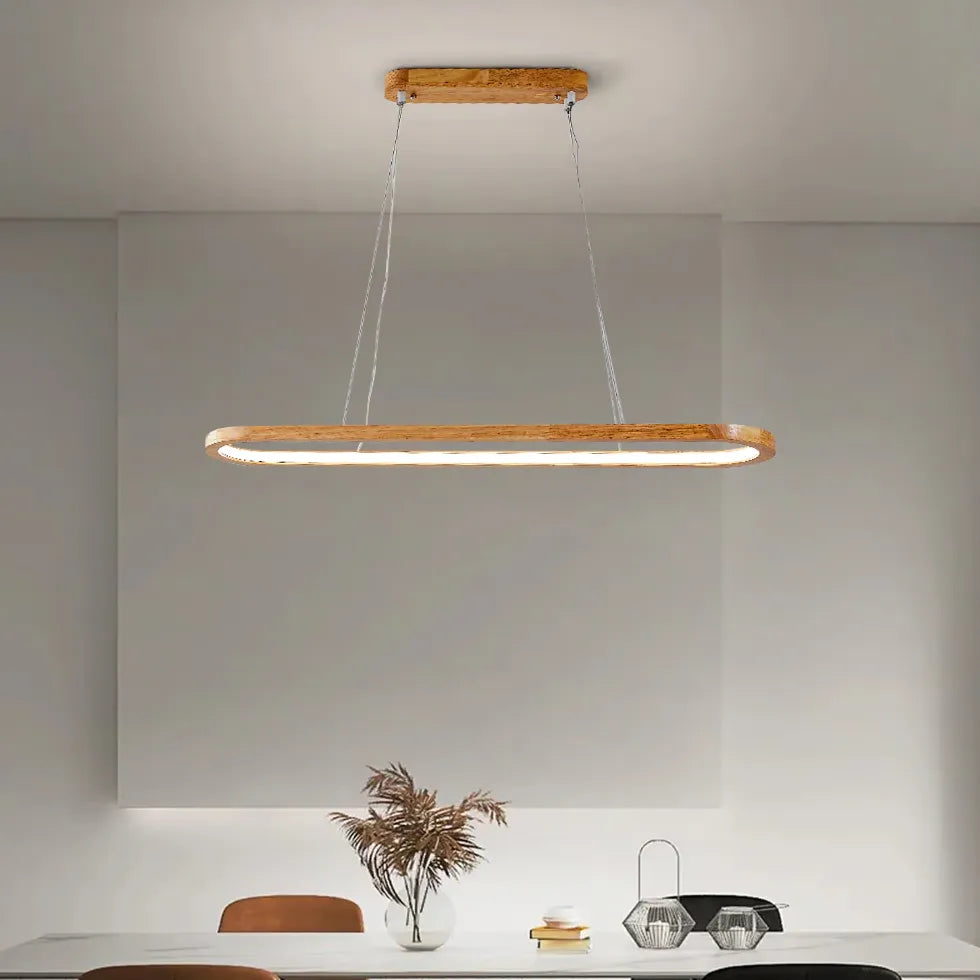 Bar Pendant Light For Kitchen Oval Ozawa Wood Dimmable