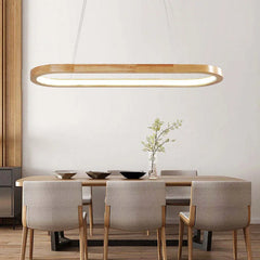 Bar Pendant Light For Kitchen Oval Ozawa Wood Dimmable