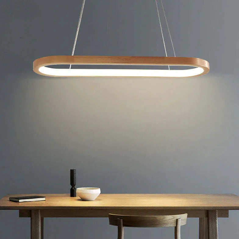 Bar Pendant Light For Kitchen Oval Ozawa Wood Dimmable