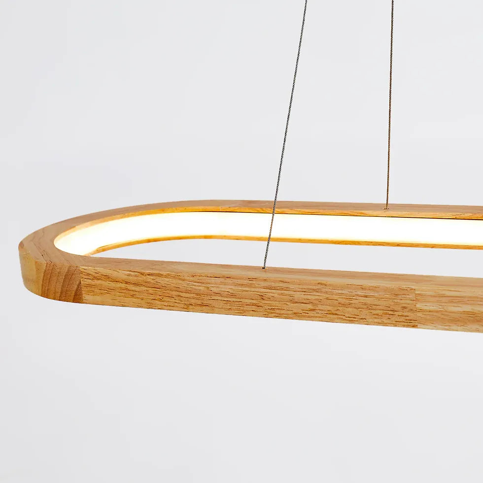 Bar Pendant Light For Kitchen Oval Ozawa Wood Dimmable