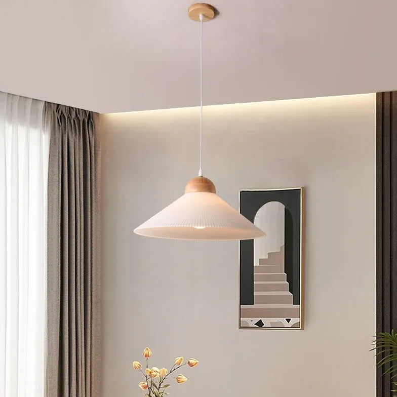 Brown Light Single Pendant For Bedroom Ozawa Wood Led