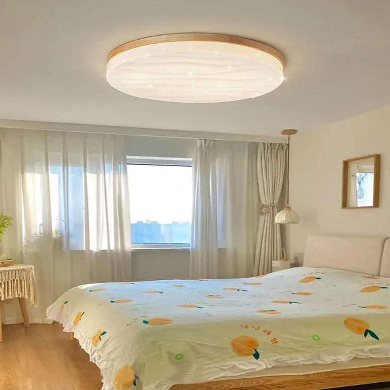 White Low Ceiling Light For Bedroom Wood Ip20