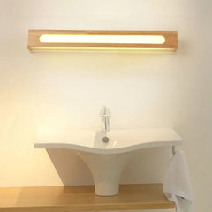 Brown Mirror Light For Bathroom Ozawa Wood Led