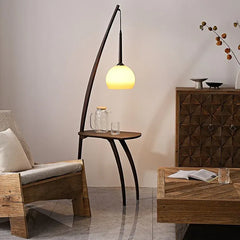 Brown Tripod Floor Lamp For Study Room Ozawa Wood Plug