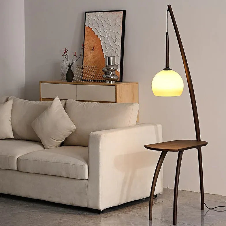 Brown Tripod Floor Lamp For Study Room Ozawa Wood Plug