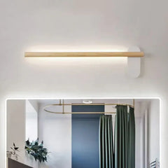 Flush Wall Light For Bathroom Linear Ozawa Wood Ip44 Led