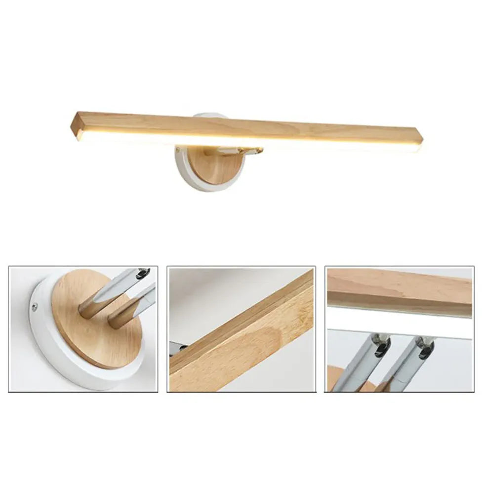 Picture Light For Bathroom Linear Ozawa Wood Ip44 Warm White