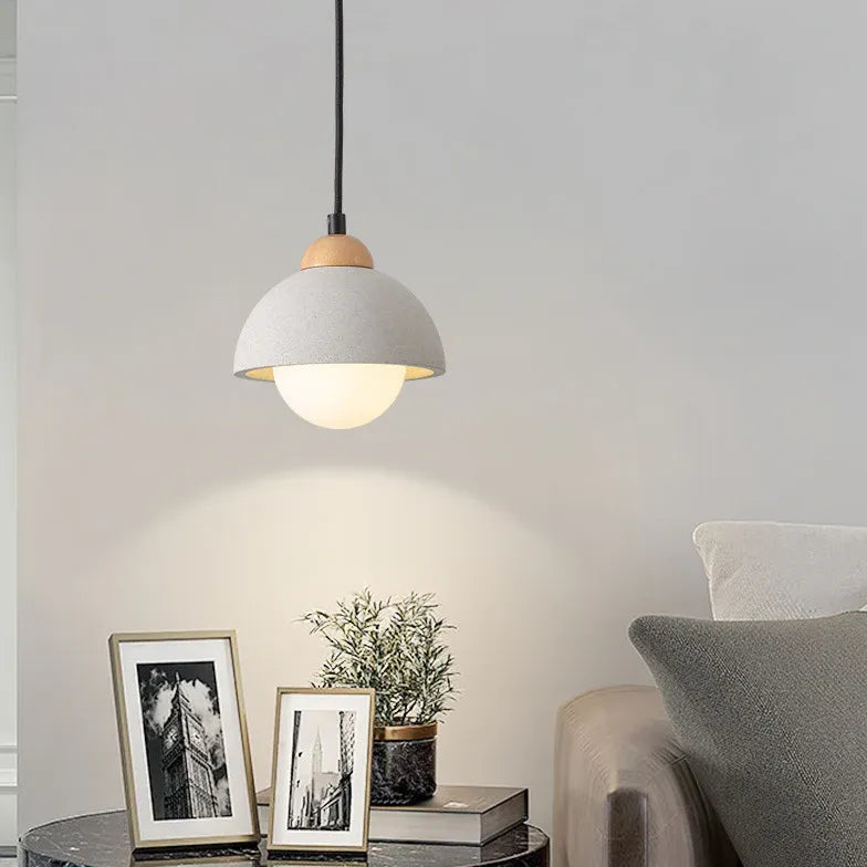 White Light Single Pendant For Kitchen Ozawa Cement Ip20