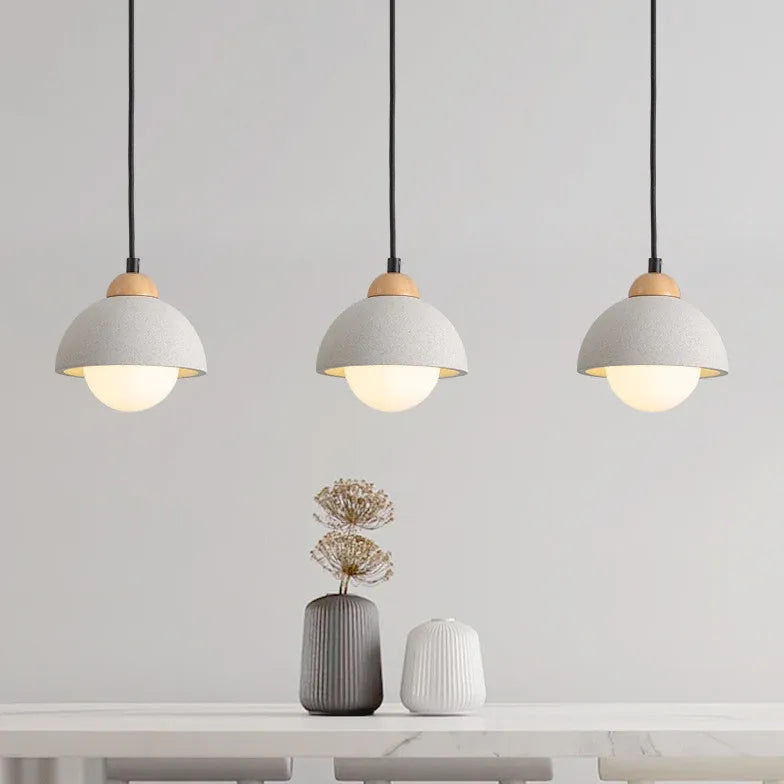 White Light Single Pendant For Kitchen Ozawa Cement Ip20