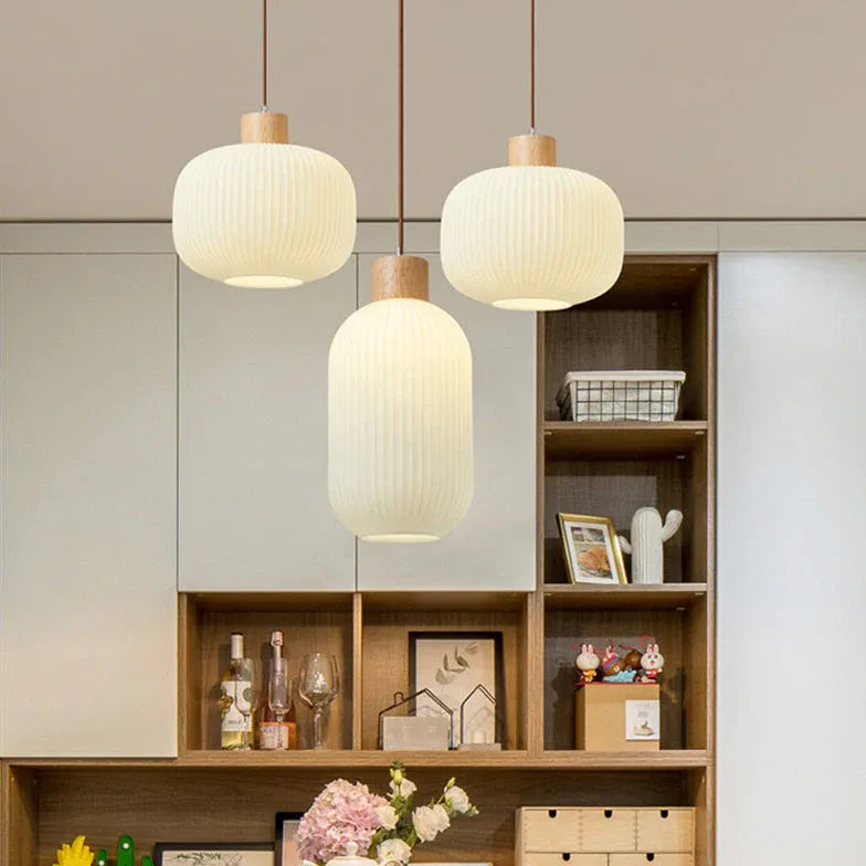 White Bedside Pendant Light For Bedroom Ozawa Wood