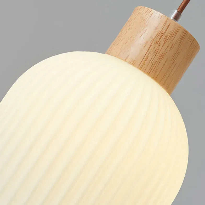 White Bedside Pendant Light For Bedroom Ozawa Wood