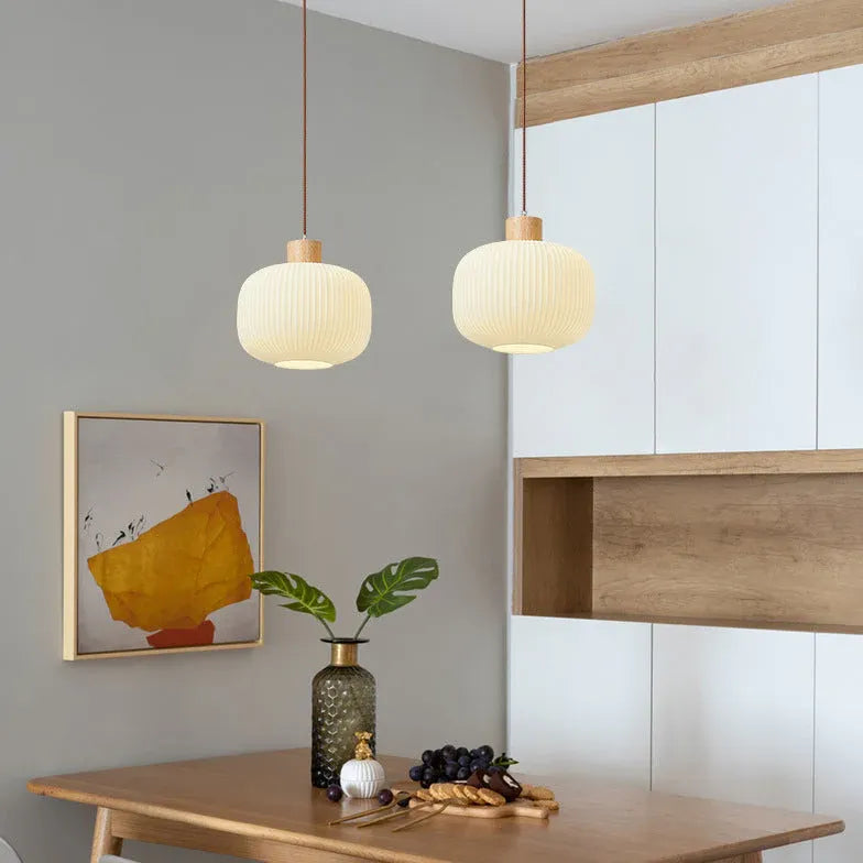 White Bedside Pendant Light For Bedroom Ozawa Wood