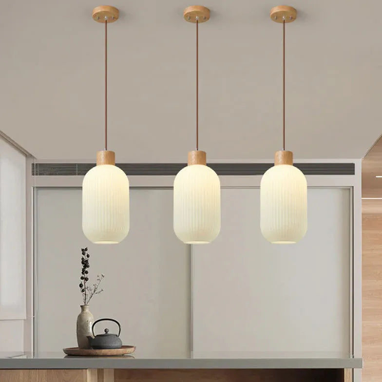 White Bedside Pendant Light For Bedroom Ozawa Wood