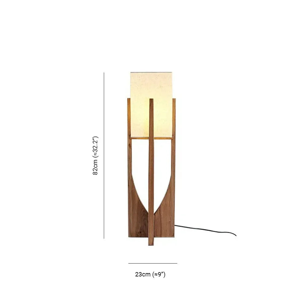 Floor Lamp For Study Room Rectangular Ozawa Wood Warm White Plug Led