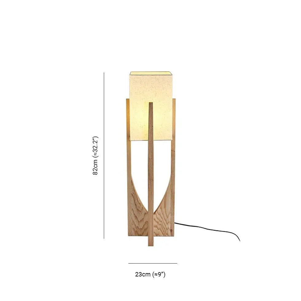 Floor Lamp For Study Room Rectangular Ozawa Wood Warm White Plug Led