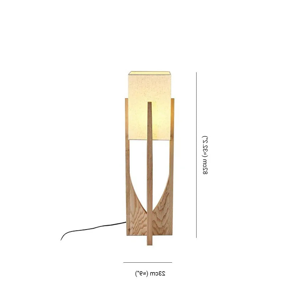 Floor Lamp For Study Room Rectangular Ozawa Wood Warm White Plug Led