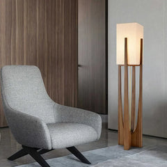 Floor Lamp For Study Room Rectangular Ozawa Wood Warm White Plug Led