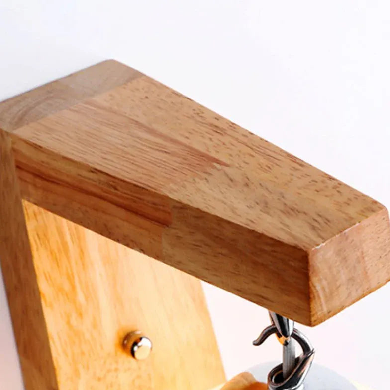 Single Arm Wall Light For Bathroom Ozawa Wood Ip44 Led